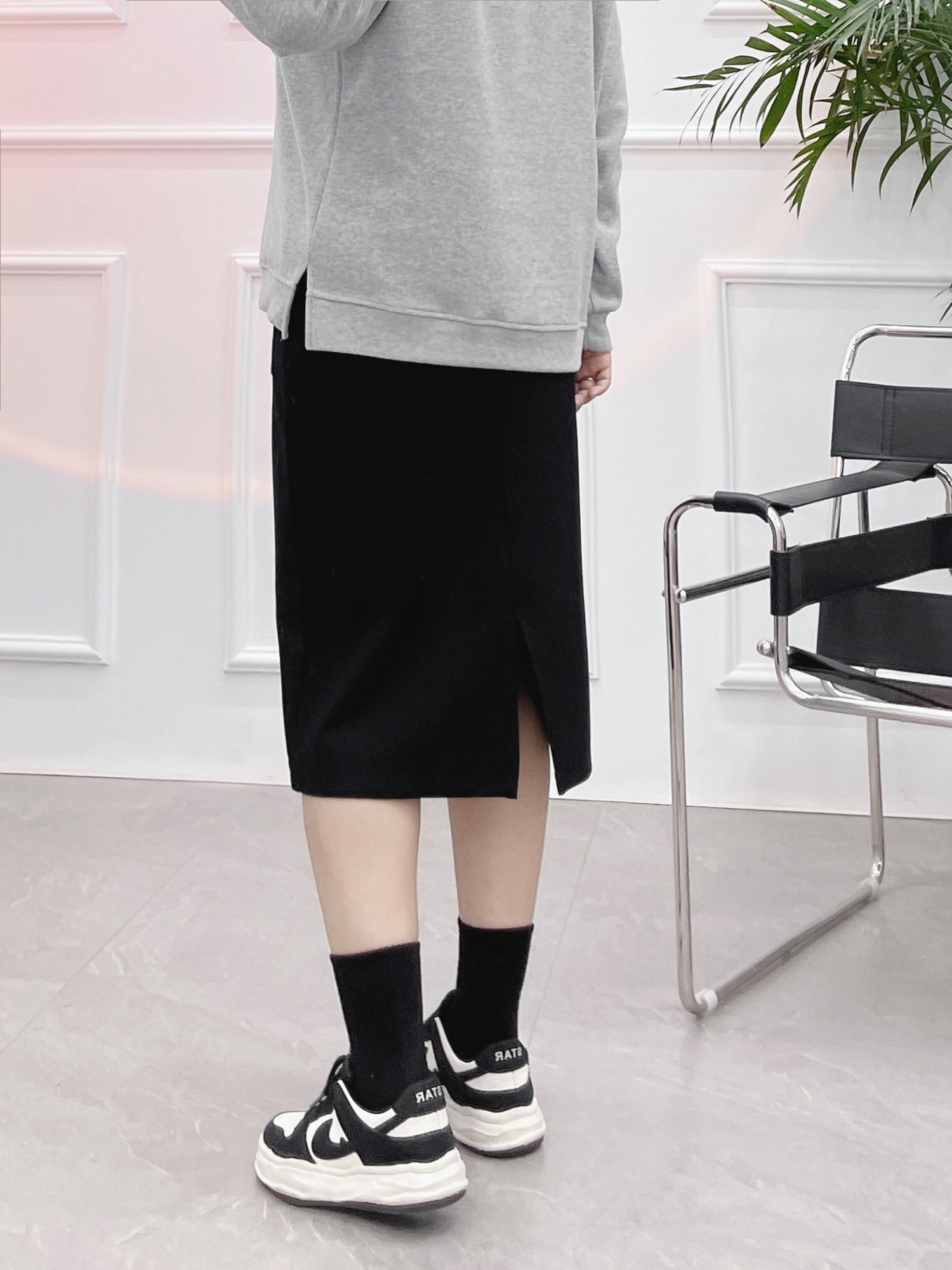 大码休闲半身裙女秋季新款胖MM宽松遮胯显瘦抽绳松紧腰中长款卫裙,淘宝优惠券,粉丝福利购,淘宝优惠卷