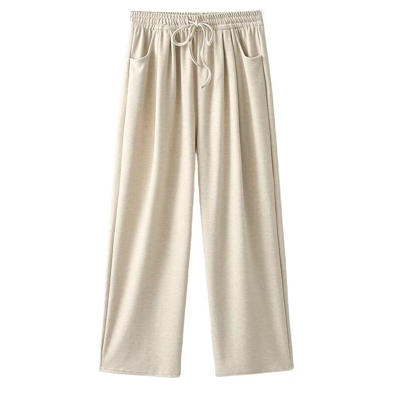 深灰色裤子糯米裤女款春秋大码梨形身材显瘦慵懒风阔腿直筒休闲裤,淘宝优惠券,粉丝福利购,淘宝优惠卷