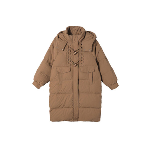 冬季新款大码中长款保暖羽绒服女百搭胖MM白鸭绒休闲显瘦连帽外套 - 图3