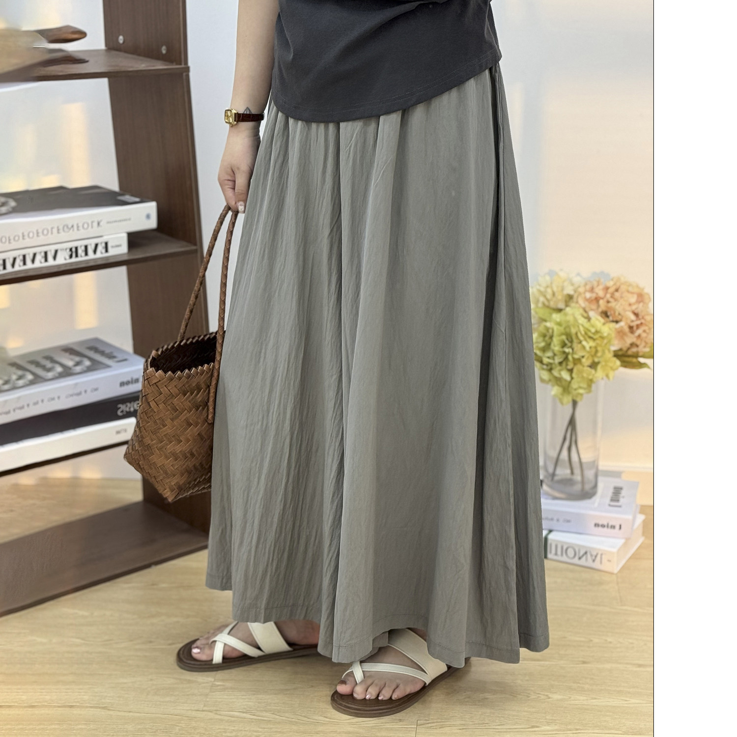 宛宛大码胖MM高腰A字伞裙裤夏显瘦遮胯褶皱阔腿裤山本风休闲长裙,淘宝优惠券,粉丝福利购,淘宝优惠卷
