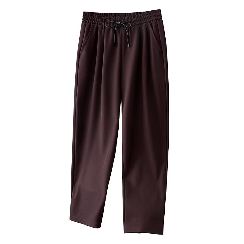 大码黑色休闲西装裤女春季新款胖mm宽松显瘦梨形身材垂感阔腿裤子-图3