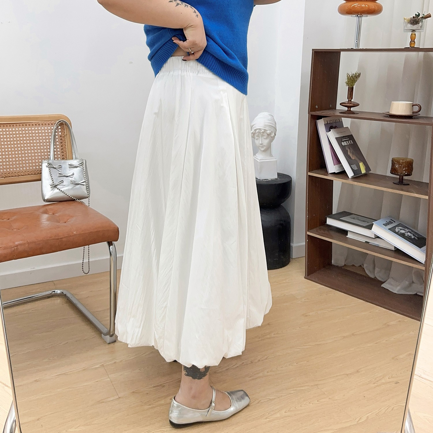 宛宛大码日系花苞裙胖mm半身裙女2025新款梨型身材遮胯a字蓬蓬裙 - 图1