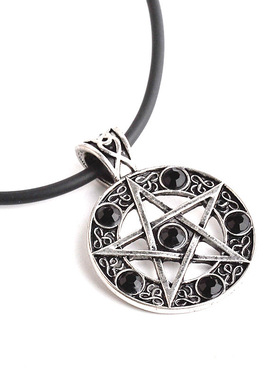 欧美饰品 撒旦标志五角星镶钻时尚饰品吊坠项链 速卖通淘宝热卖