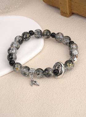 个性新中式古风手作串珠天然石手链男女小众时尚设计情侣款配件