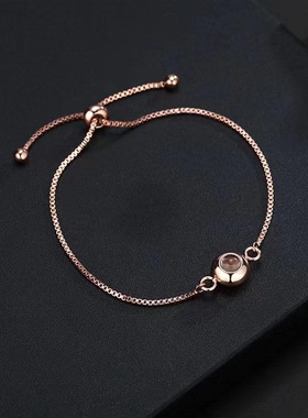 欧美热销投影手链100种语言我爱你图片定 制时尚男女同款钛钢手链