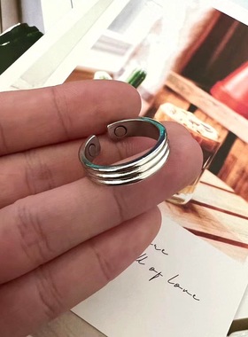 贸易a类 欧美个性指环磁石保健戒指磁吸戒指创意首饰开口戒