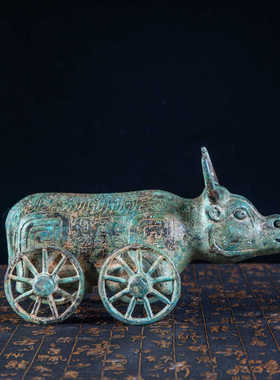 四轮车仿古客厅工艺品摆件青铜器