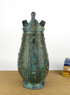 仿古青铜器鸟盖壶摆件