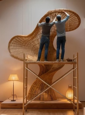 竹藤结构造型搭建造型装饰艺术展示活动美陈装置竹结构竹屋搭建