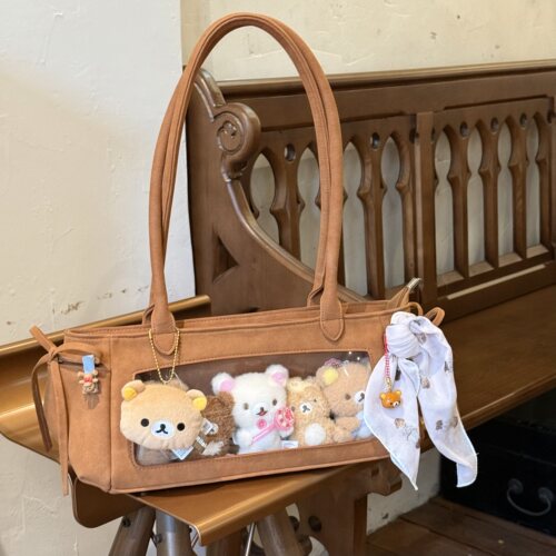 NanNanS原创正版 麂皮麻豆痛包10cm娃包小食量百搭手提单肩棕法棍 - 图2