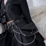 Оригинальная дизайнерская цепь, сумка через плечо, мобильный телефон, серебряная модная универсальная поясная сумка