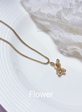 金色兔子吊坠钛钢项链气质轻奢小众设计简约百搭高级感毛衣链