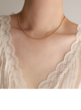 麻花扭旋双层缠绕蛇骨链钛钢镀18K项链气质小众轻奢高级叠戴TX08