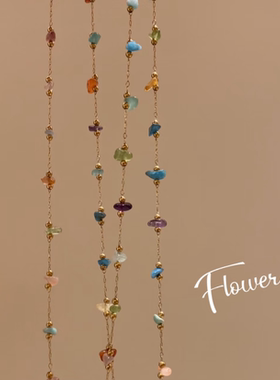 多巴胺彩色不规则石头项链ins风韩系甜酷小众设计感简约锁骨链