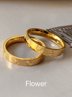 小马钱币钛钢戒指气质轻奢复古设计感国风百搭不掉色食指叠戴指环