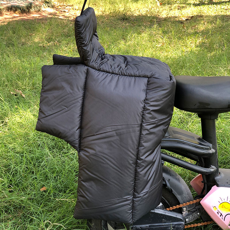 儿童后座挡风被冬季加绒加厚保暖PVC防水护腿护腰电瓶电动车骑行 - 图2