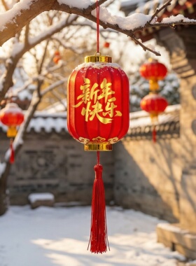 春节过年氛围树上挂饰马年装饰