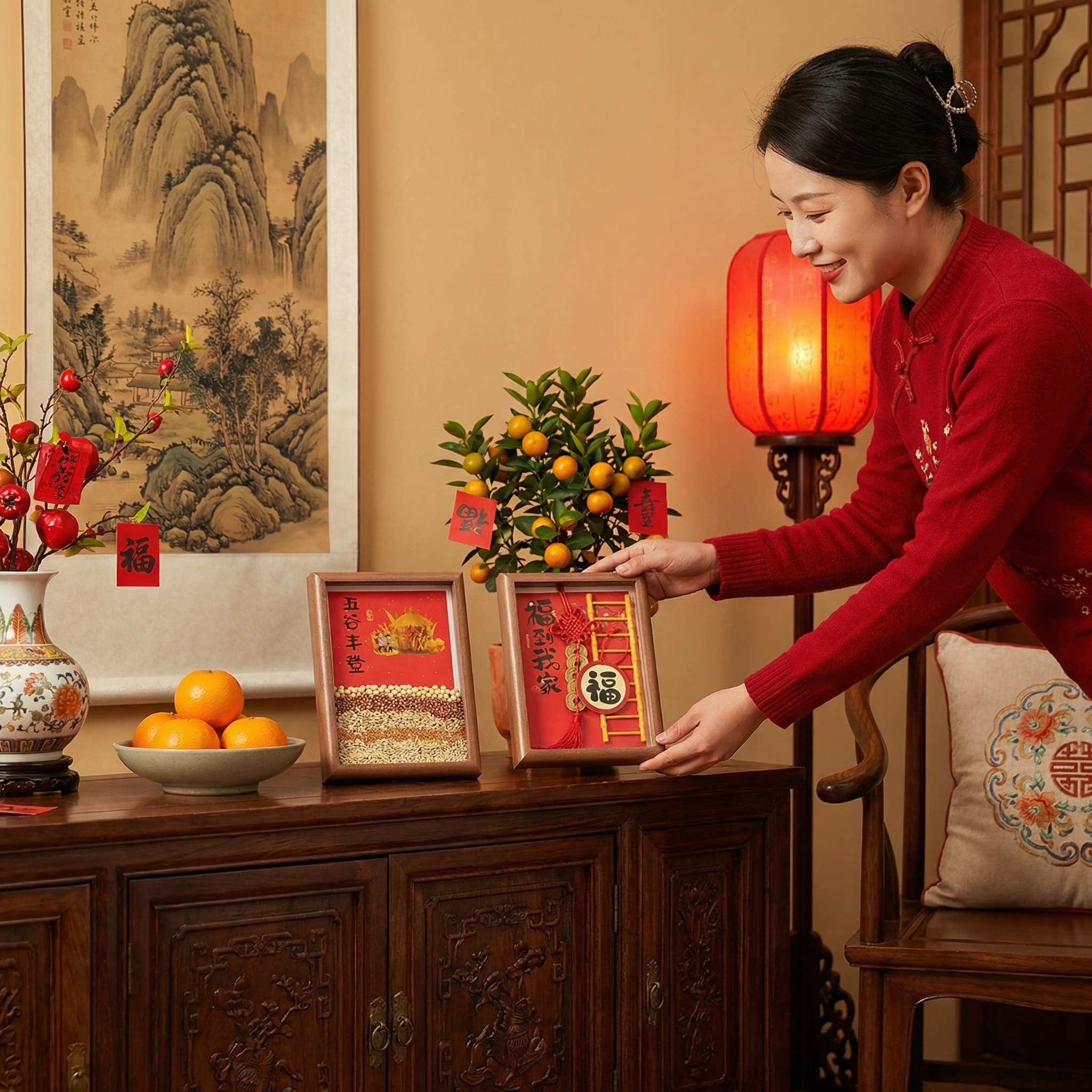 马年新年装饰五谷丰登相框摆件春节过年客厅桌面氛围布置道具家用,淘宝优惠券,粉丝福利购,淘宝优惠卷