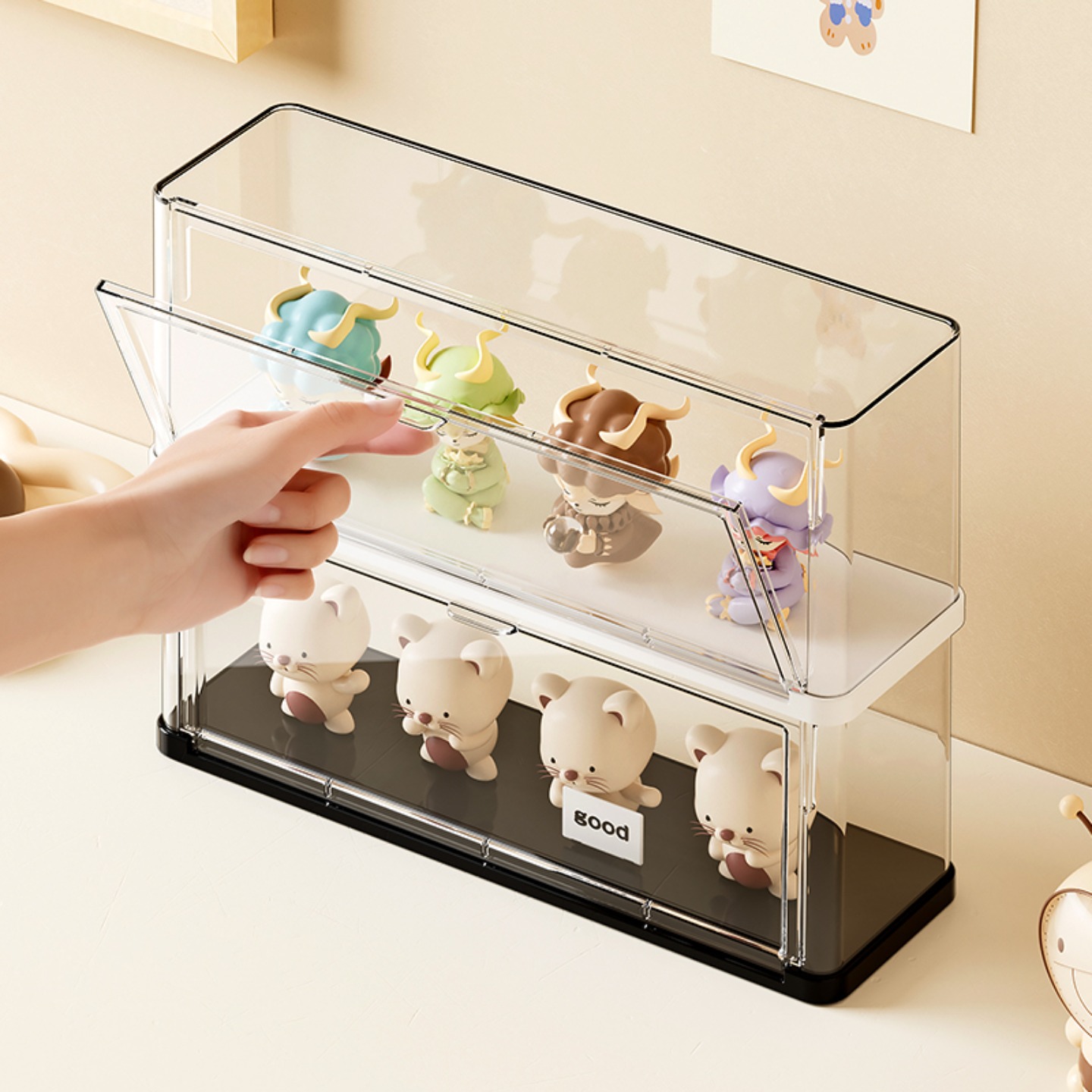 盲盒收纳展示架玛泡特泡模型亚克力盒手办框积木娃娃透明盒子柜墙 - 图0