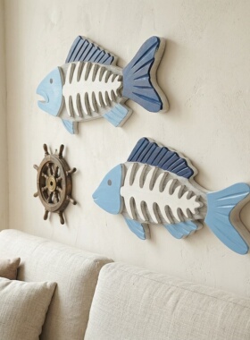 地中海风格立体鱼骨壁挂装饰厅