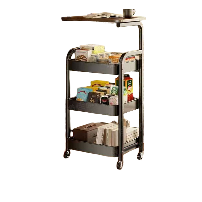 【直播专享】四层带轮小推车置物架厨房落地多层客厅零食架子,淘宝优惠券,粉丝福利购,淘宝优惠卷