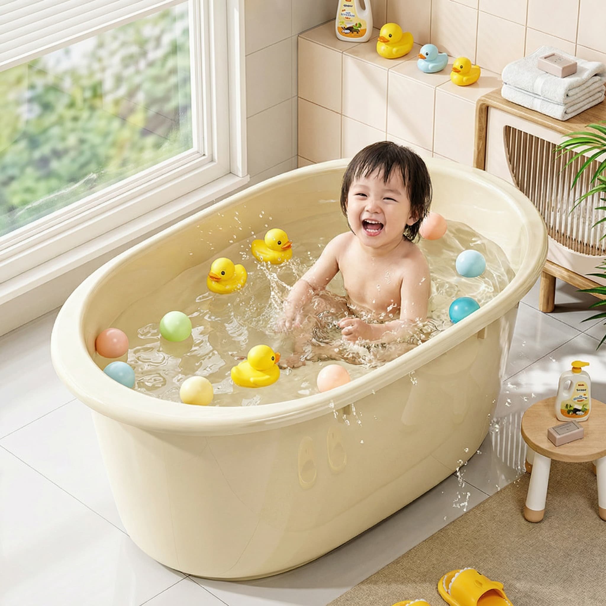 家用儿童大号洗澡桶加厚优质材质宝宝专用坐躺两用婴儿浴盆沐浴桶,淘宝优惠券,粉丝福利购,淘宝优惠卷
