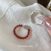 Suzyacc kr red agate sterling silver lucky cat ring Chinese retro niche index finger ring versatile whitening ring