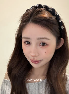 suzyacc kr褶皱水钻倒插梳发箍女2026新款春夏日常外戴洗脸头箍