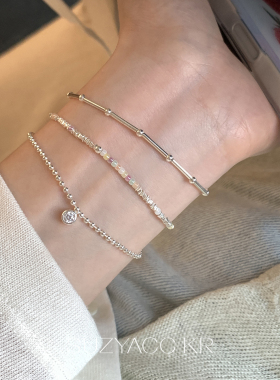 suzyacc kr个性纯银竹节弹力手链女极简风小众百搭高级感串珠手饰