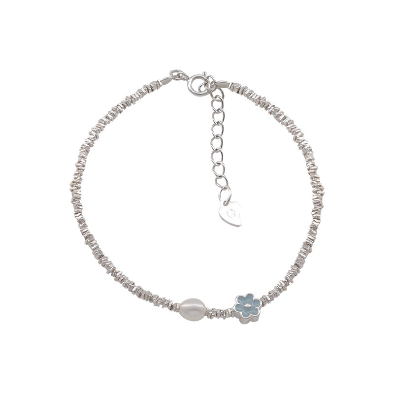 suzyacc kr纯银花朵手链简约小众高级感手饰重工复古碎银串珠手绳,淘宝优惠券,粉丝福利购,淘宝优惠卷