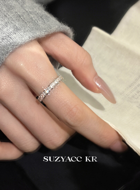 【新品限时2件88折】12.16 10点合成锆石排钻戒指