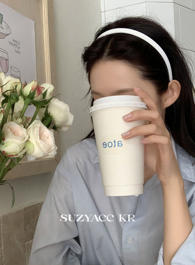 suzyacc kr章若楠同款红色纯色细头箍法式复古小众高级感发箍女