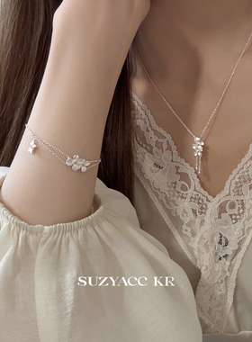 suzyacc kr简约轻奢显白栀子花999足银手链温柔气质高级感手饰