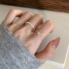 Suzyacc kr sterling silver rhinestone super flash chain ring exquisite white niche design thin circle index finger ring for women
