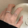 Suzyacc kr minimalist niche love pull sterling silver ring ins style personalized versatile high-end index finger ring