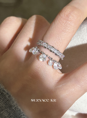 【新品限时2件88折】12.16 10点水滴合成锆石抽拉戒指