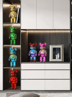 潮玩电镀暴力熊装饰摆件客厅电视柜公仔玄关酒柜家居树脂工艺品