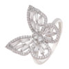 Cross-border fashionable and simple explosive zircon butterfly adjustable open ring niche exquisite hand jewelry