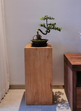 摆件民宿自然底座实木碳化黑北欧