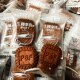 ຫມາກພ້າວດິບ Latte Square Cake Plate Cookies