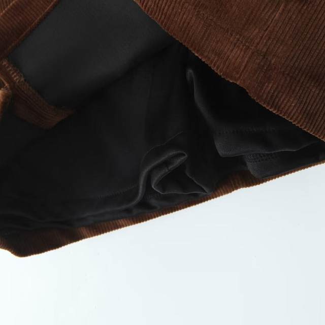 Corduroy a-line skirt for women 2024 autumn and winter retro high-waisted versatile hip-covering miniskirt slim and slim skirt