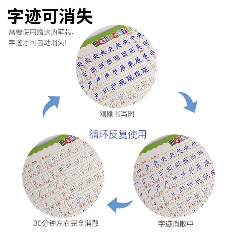 二年级练字帖上册下册人教版部编课本同步小学儿童楷书硬笔写字本 - 图1