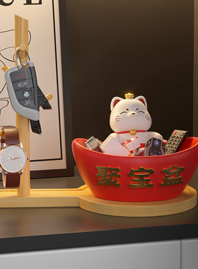 招财猫摆件聚宝盆金元宝