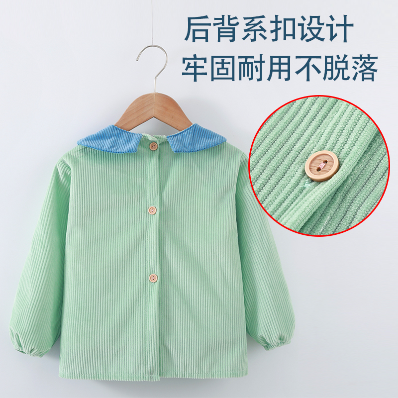 Children's anti-dirty reverse clothing baby coverall velvet fabric