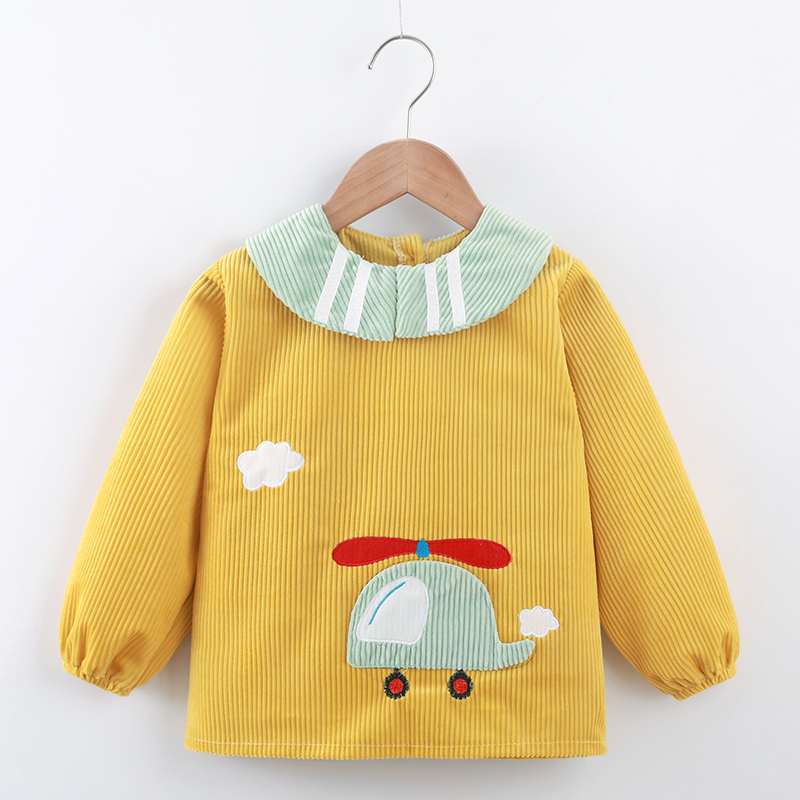 Children's anti-dirty reverse clothing baby coverall velvet fabric