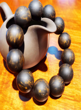 沉香加里曼丹文玩女士佛珠手链