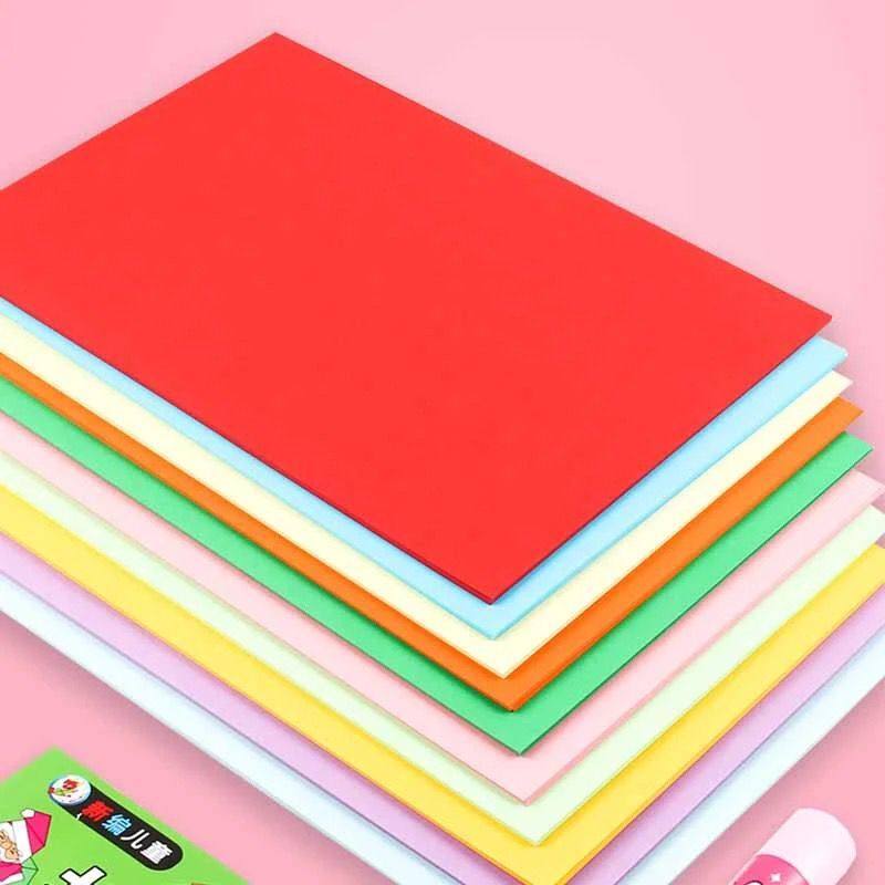 彩色硬卡纸彩纸手工纸厚硬幼儿园儿童制作材料a4纸学生画画diy色卡纸8K开大张折纸剪纸绘画加厚_虎窝淘