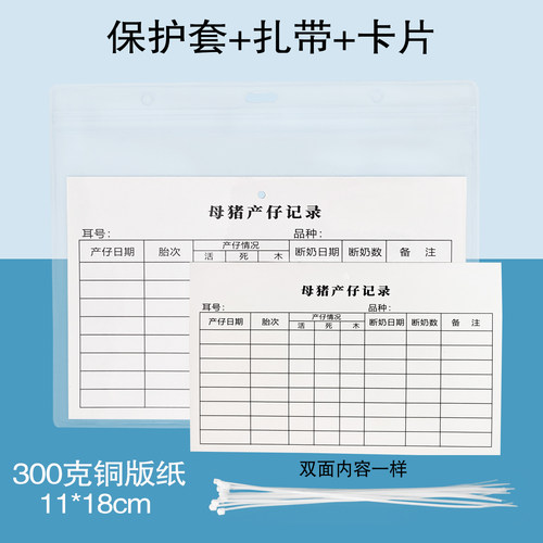 母猪配种跟踪卡片产仔记录档案繁殖记录牌猪用记录卡母猪记录卡表 - 图2
