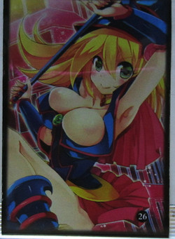 游戏王卡套 彩色 卡通黑魔女龙骑黑魔导女孩半龙女仆平口保护膜 - 图0