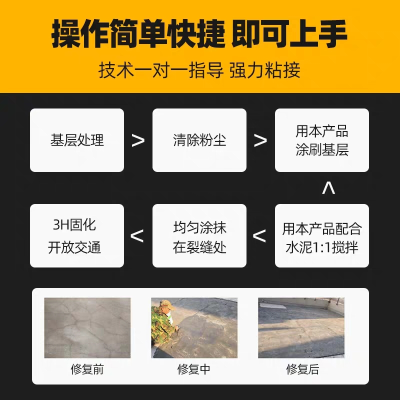 金砼宝混凝土裂缝修补剂水泥路面墙体楼板裂纹无痕修复剂渗透抗裂-图2